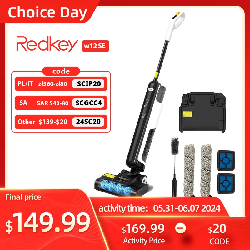 Беспроводной пылесос Redkey W12 SE для сухой и влажной уборки - Товары для дома - ТОПы продаж