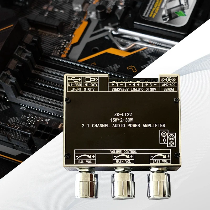 ZK-LT22 5 1 Bluetooth плата усилителя мощности двойной 15 Вт 2 1-канальный усилитель с