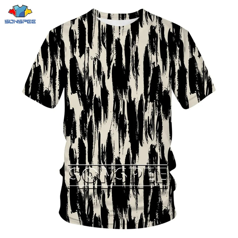 

Футболки SONSPEE с 3D принтом, модная Уличная Повседневная Спортивная рубашка с абстрактным рисунком, женская футболка большого размера с короткими рукавами