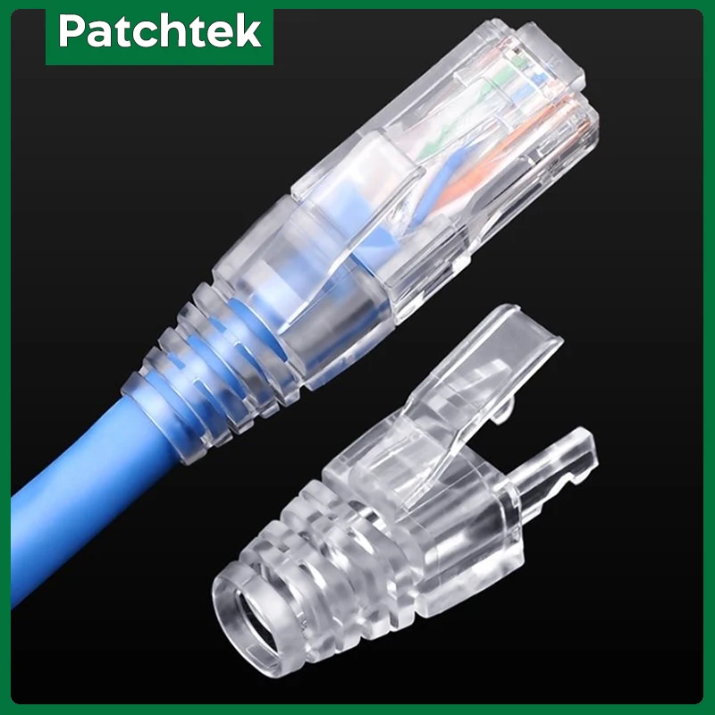 PATCHTEK 10PCS RJ45 Шесть типов предохранителей для снятия напряжений Соединитель кристаллическая головка