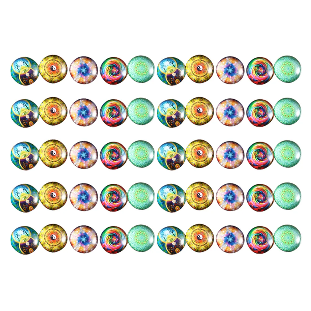 

50 Pcs Vintage Accessories Patch 3D Gemstone Patches Glass Dome Halloween Jewelry Round Imitation Child