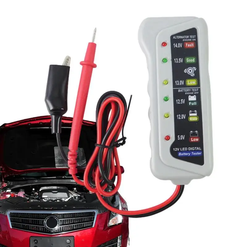 

6V 12V Universal Car Motorcycle Tester Fault Detector Battery Tester Digital Alternator Tester Car Diagnostic Tool Auto Repair