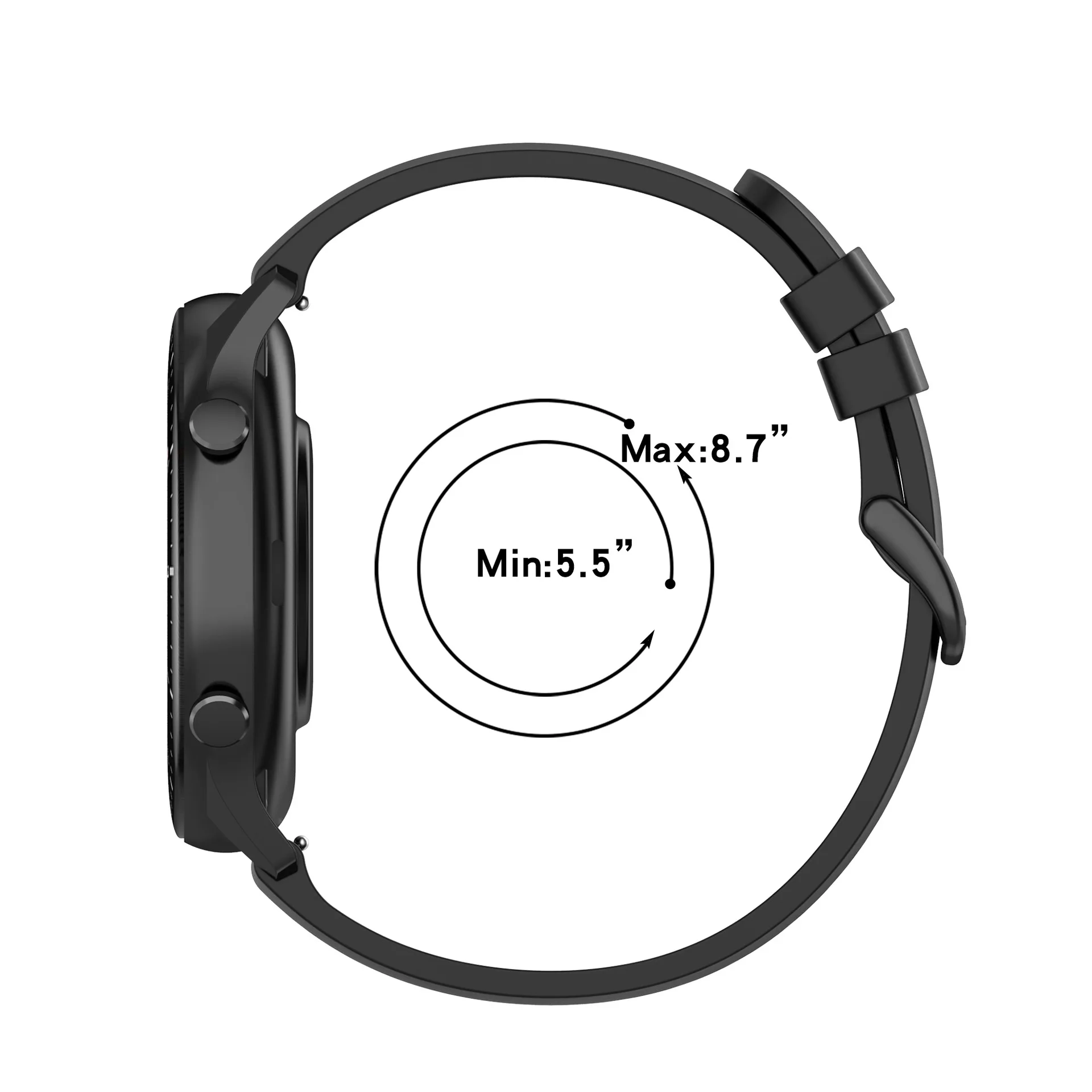 Универсальный ремешок 22 мм для Huawei Smart Watch GT5 Pro 46 классическая резиновая пряжка