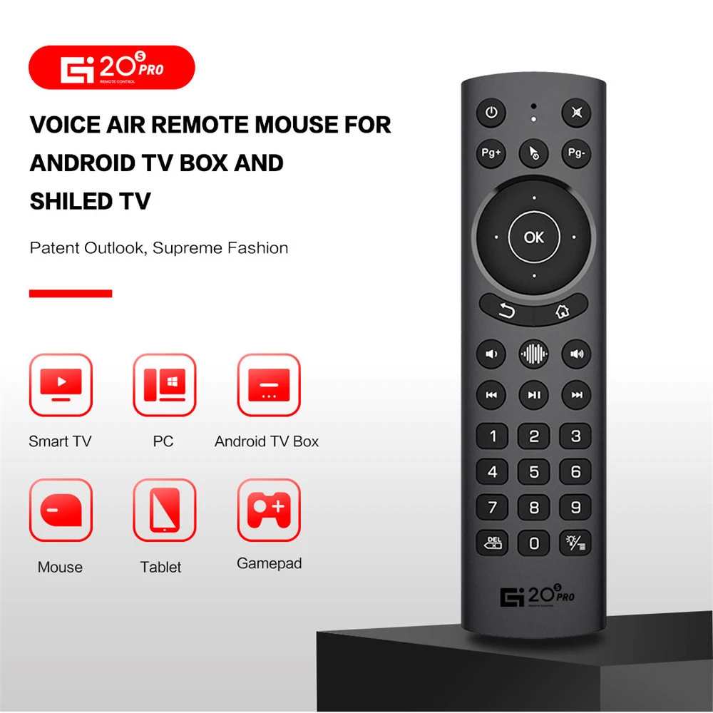 

G20S Pro Voice Backlit Smart Air Mouse Gyroscope IR Learning Google Assistant Remote Control For X96 MAX+ Android TV BOX