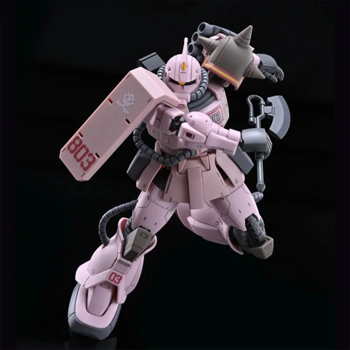 Фото Оригинальный Bandai Genuine HGGTO 1/144 MS-06D Zaku Desert Type Pink Panther Forces Gundam, коллекция аниме, наборы моделей экшн-фигурок №4