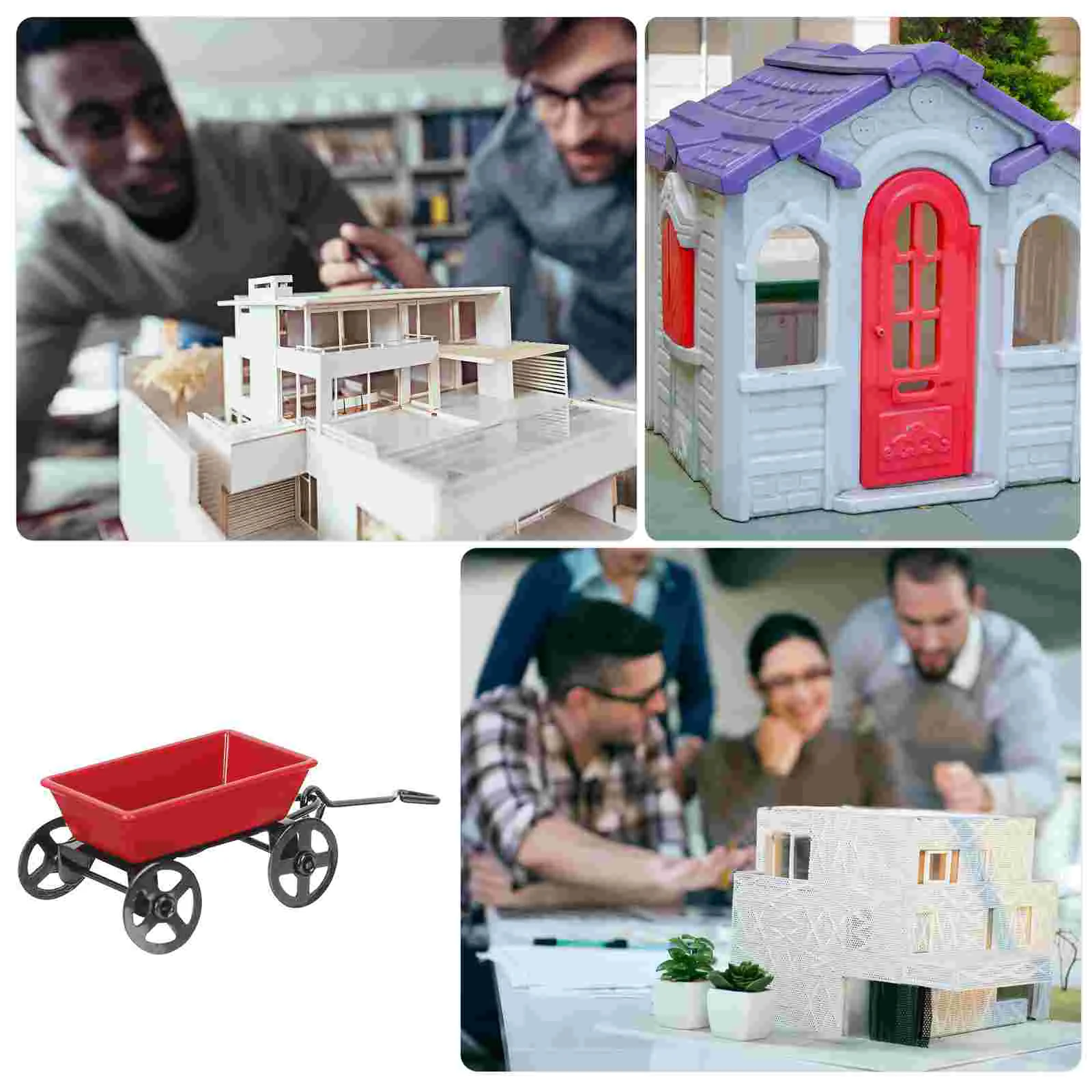 Мини-железный прицеп мебель тележка для сада украшение дома реквизит украшения