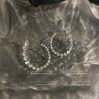 light luxury high end geometric u shaped zircon stud earrings 2022 trend french temperament ol jewelry for women girls accessory