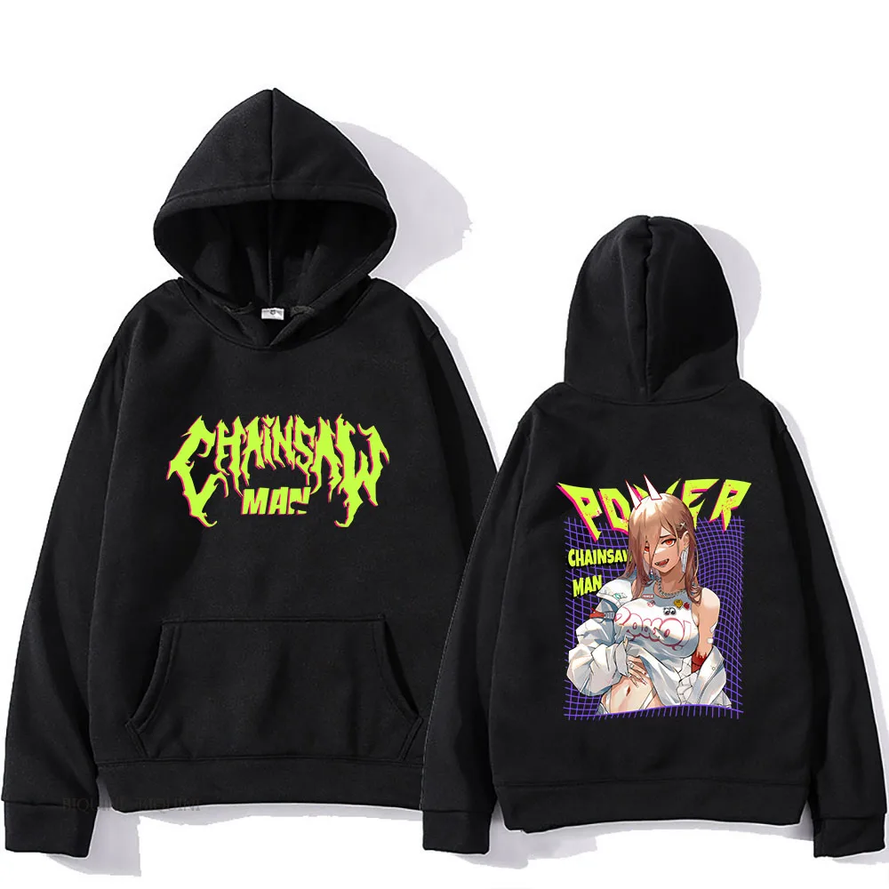 Chainsaw Man Power Hoodie Hip Hop Funko Pop Sweatshirt Fleece Four Seasons Manga Print Women/Men  Aesthetic