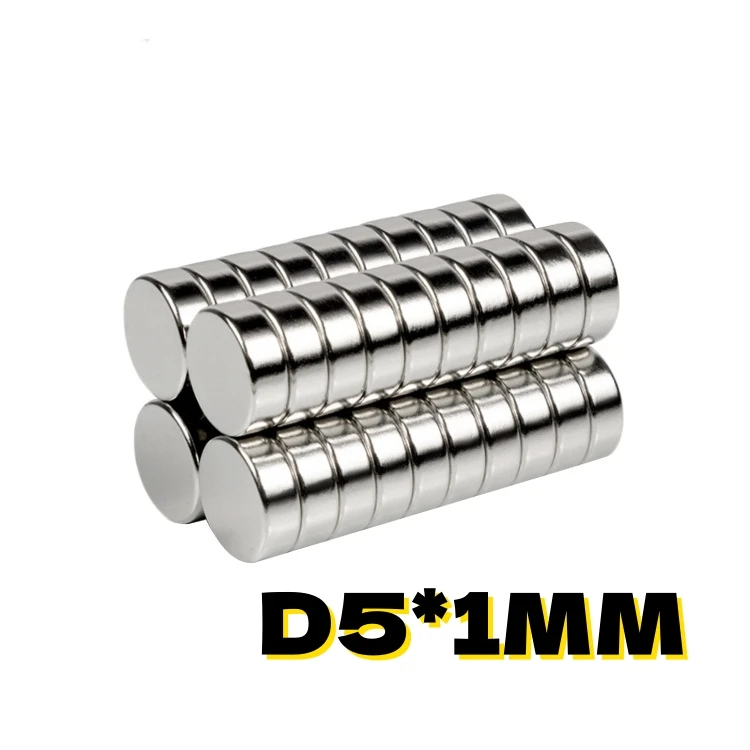 

D5*1mm Hot Sale Ndfeb Magnet Industrial Rare Earth Permanent Neodymium Magnetic Materials Strong Small N35 Round Ndfeb Magnets