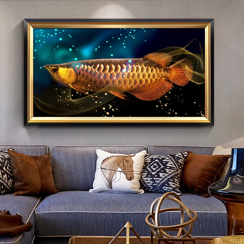 

Arowana 5D Diamond Painting DIY Full Diamond Art Embroidery Large Restaurant Office Home Decor DIY Diamond Cross Stitch Kits