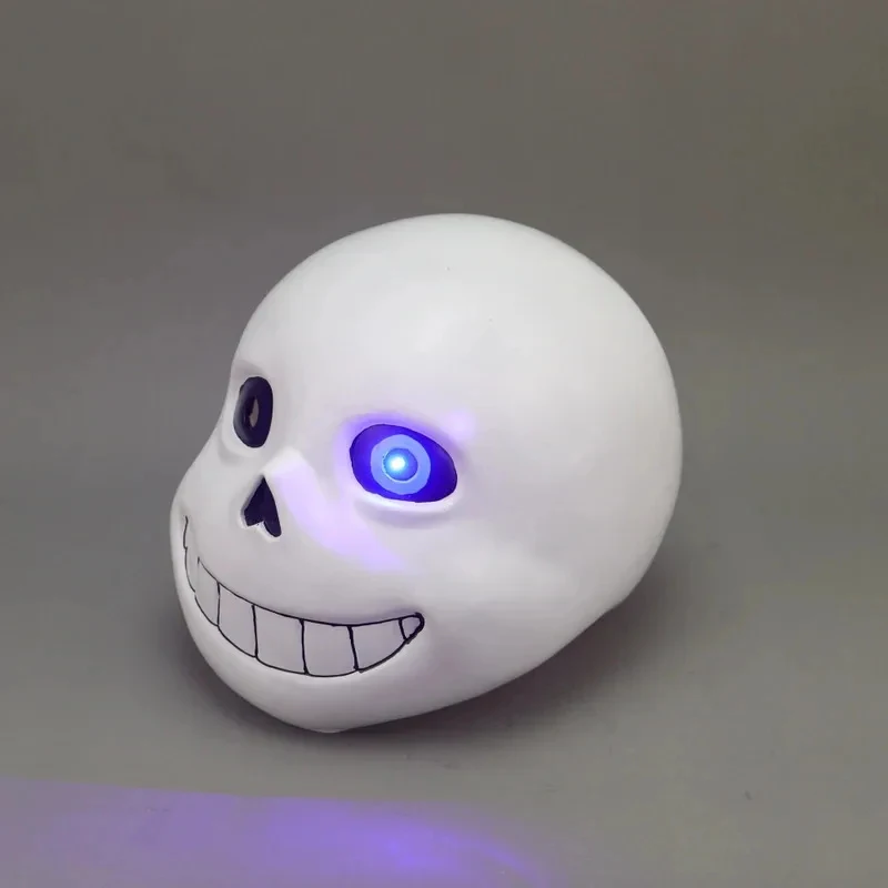Фото Маска Санса из Undertale, латексная, со светодиодной подсветкой, полноразмерная, для взрослых, для косплея, Хэллоуина, вечеринок №3