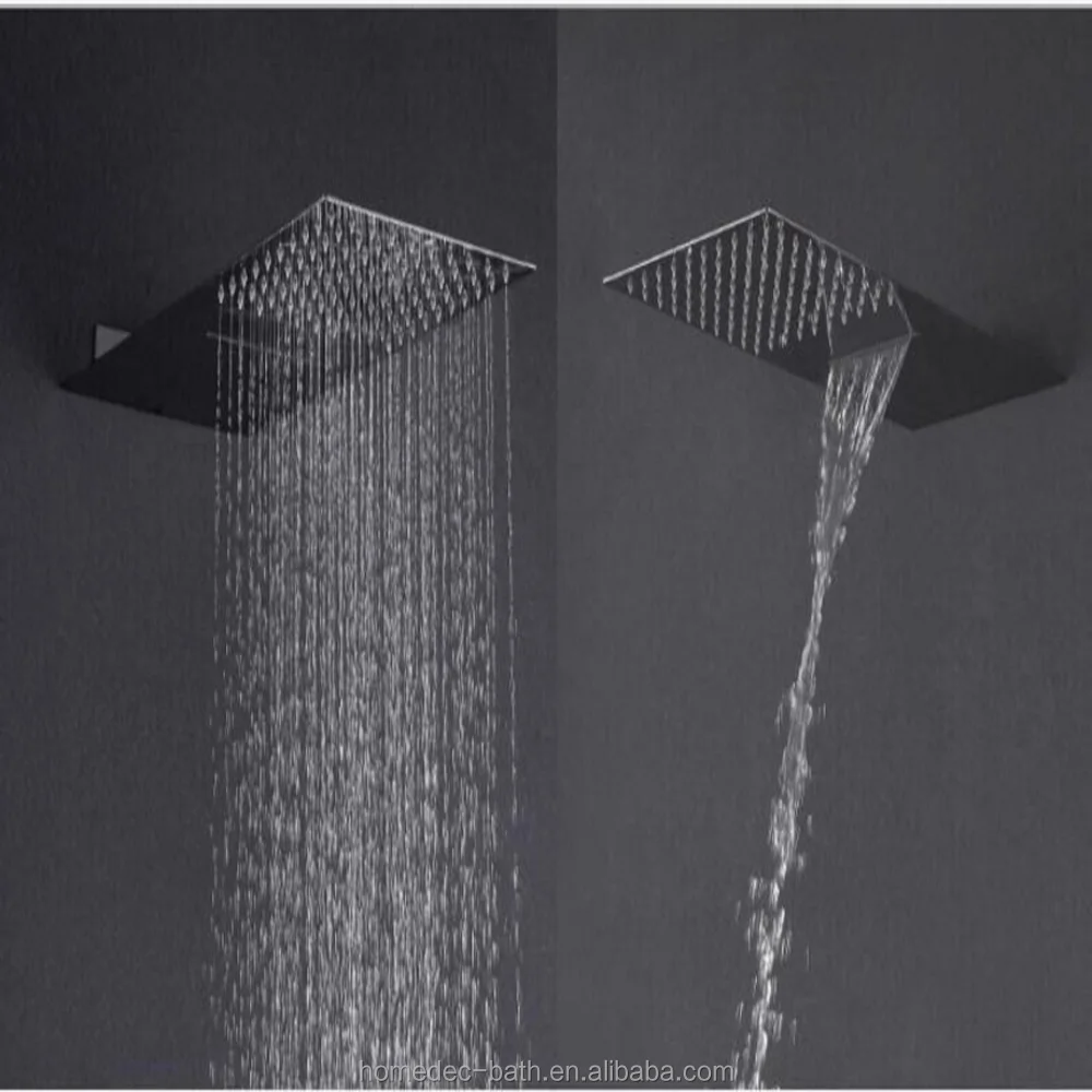 

Ultra-thin Mirror shining Square two function rain and cascade 304 stainless steel shower head