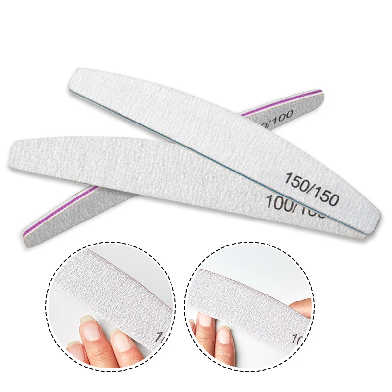 

3/5/10Pcs Nail File 80/100/150/180/240 Grit Nail Sanding Files Sandpaper Half Moon Lime Nail File Manicure Tools