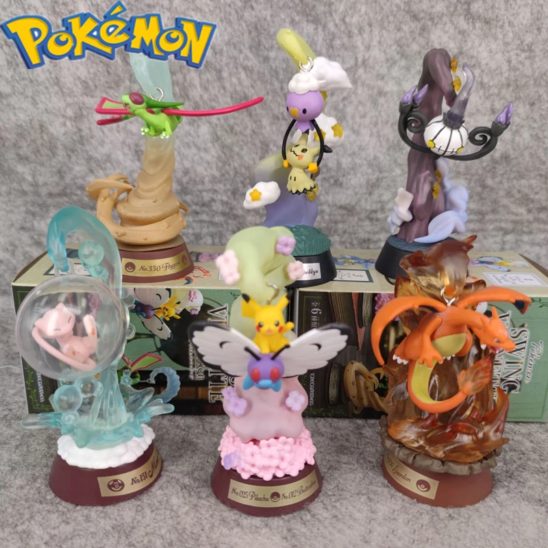 

Кукла с орнаментом покемона, Пикачу, Charizard Mimikyu Mew Model, детская настольная игрушка, подвесная версия, Рождественский подарок на день рождения