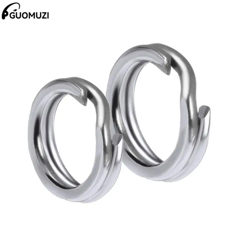 

50pcs Fishing Rings Stainless Steel Split Rings High Quality Strengthen Solid Ring Lure Connecting Ring Fishing Accessories