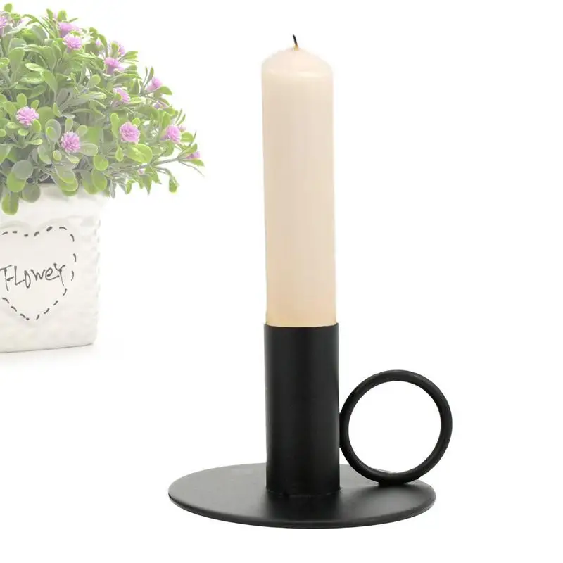 

Taper Candle Holder Retro Iron Taper Candle Holder Candlestick Holder With Handle For Birthday Christmas Wedding Parties