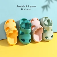 children shoes summer kids sandals slippers for girls boys solid cartoon indoor home toddler baby slides eva soft sole antiskid