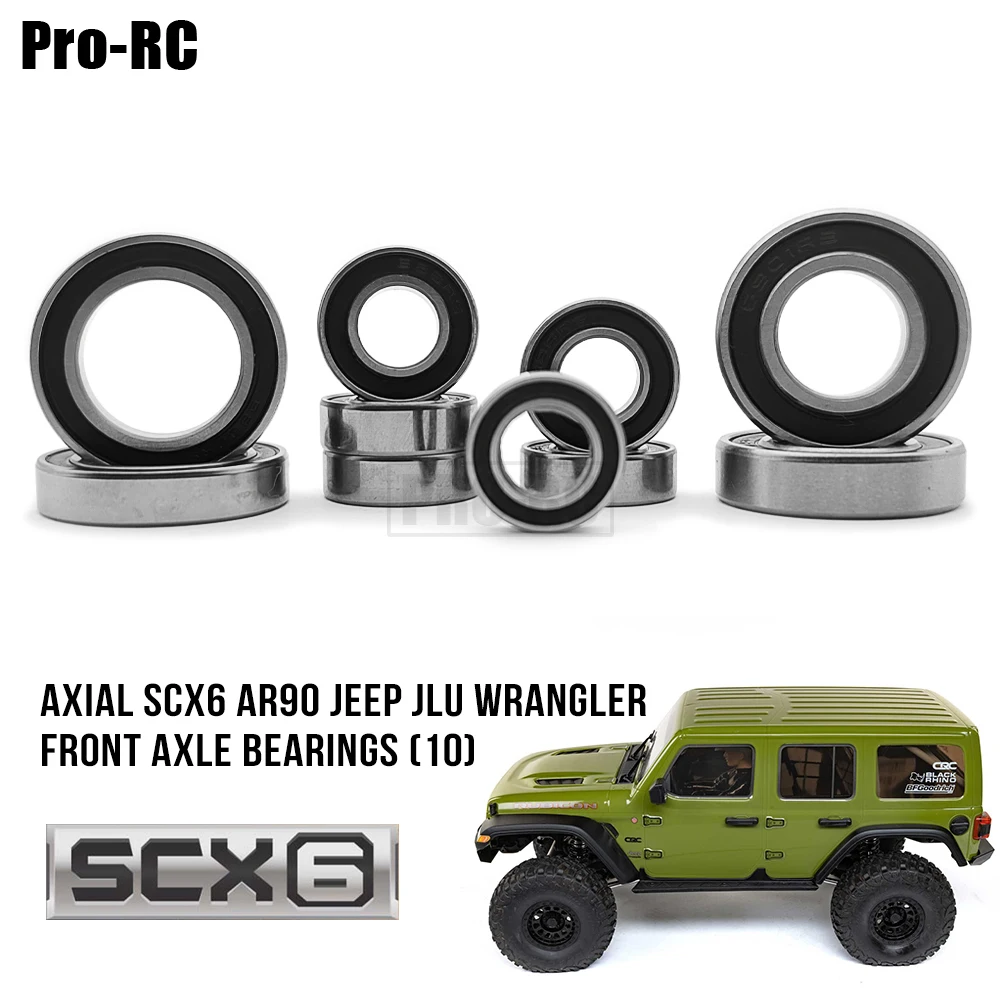 

10Pcs Front Axle Bearings Kit for Axial 1/6 SCX6 AR90 Jeep JLU Wrangler Rc Crawler Car Upgrade Parts