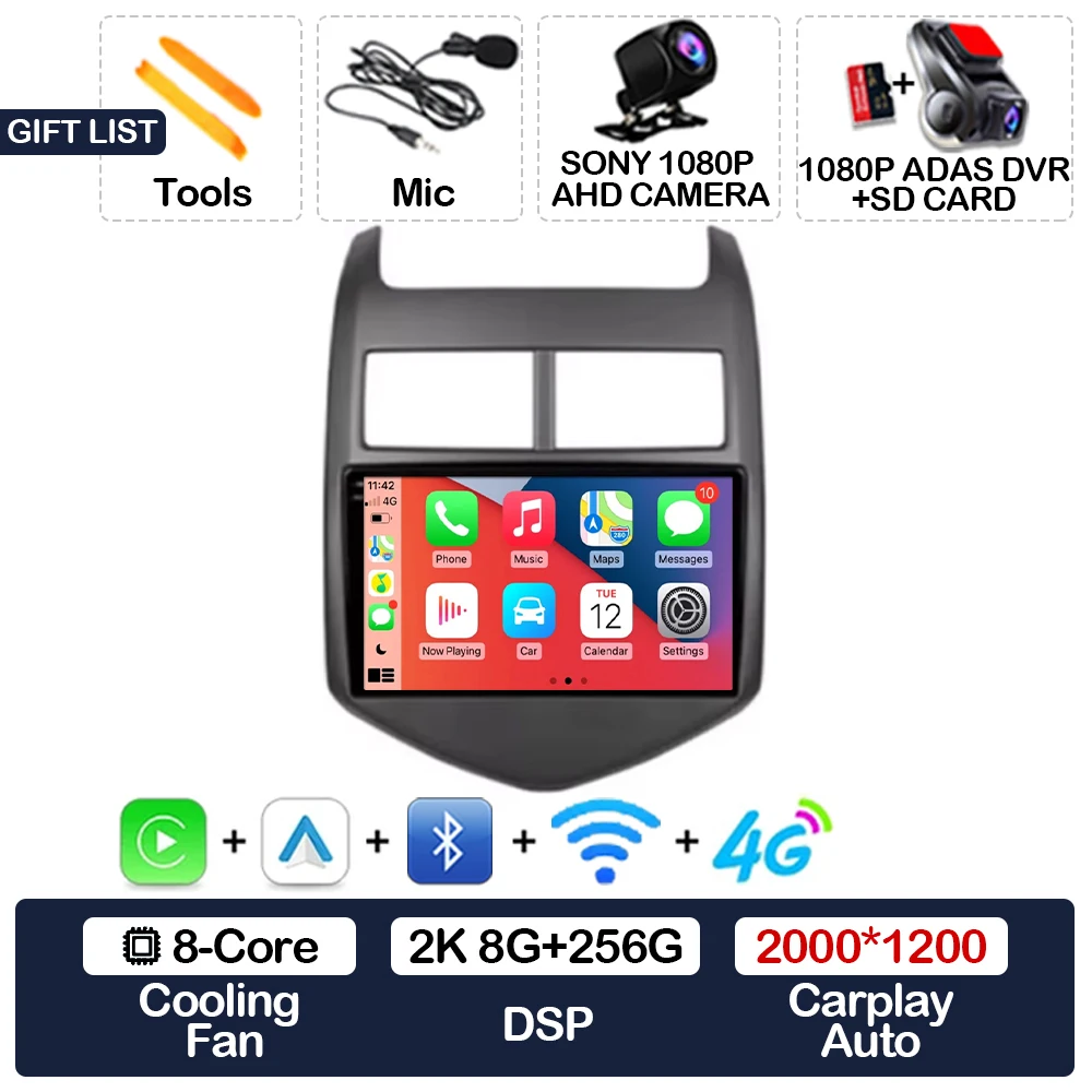 

Автомобильный радиоприемник Android 15 для Chevrolet Aveo 2 Sonic T300 2011-2015 CarPlay, авто мультимедийный стерео видеоплеер NAVI GPS 4G WIFI BT