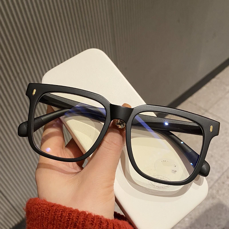 

Square Mate Black Frame Clear Lens Big Size Glasses men Or Women Eyeglasses