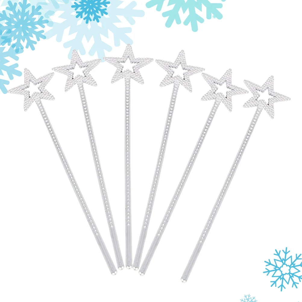 

Wand Fairy Costume Glinda Wings Good Witch Party The Tooth Women Accessories White Silver Birthday Angel Sticks Star Pentagram