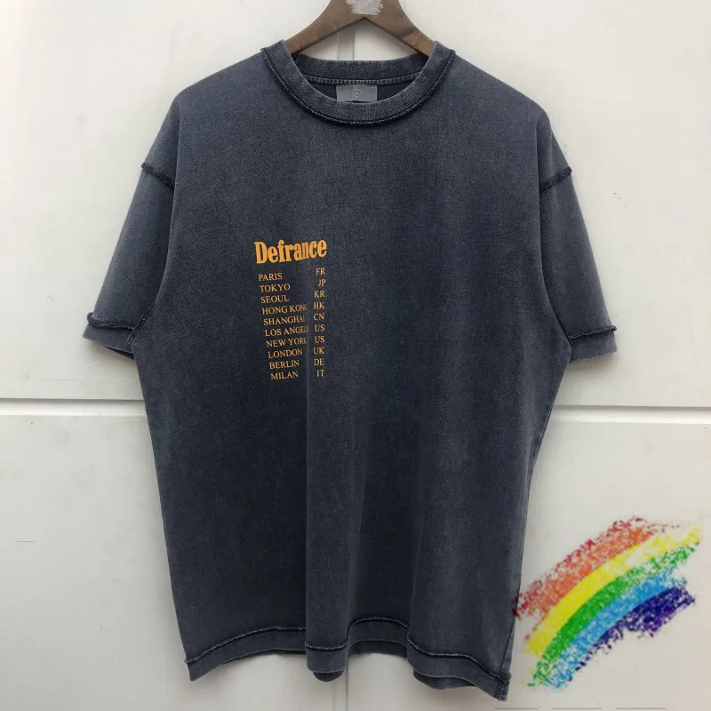 

2021ss Defrance T-shirt Men Women Vintage Wash Make Old Arnodefrance Tee Tops