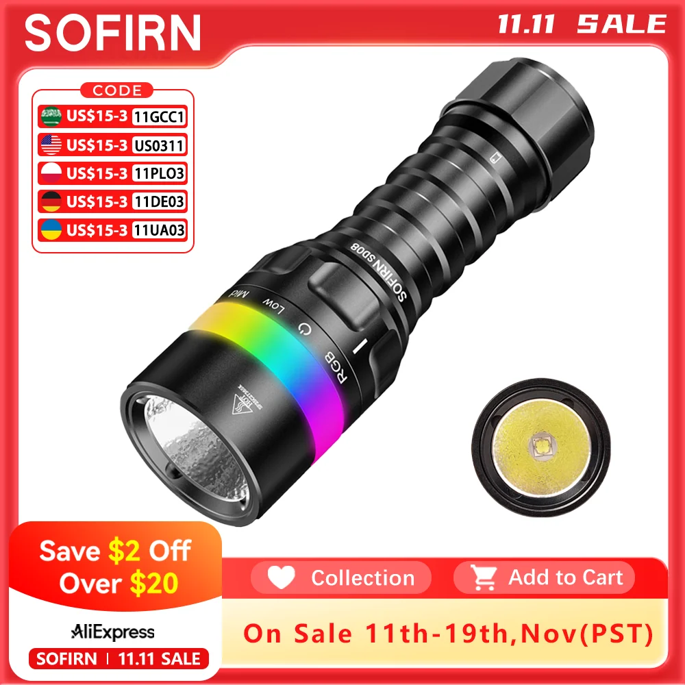 

Sofirn SD08 Фонарик для дайвинга 3200 лм