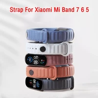 strap for xiaomi mi band 7 6 5 silicone leather pattern smart bracelet replacement strap for mi band 6 5 watch band wristband