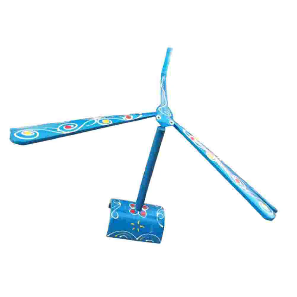 

1PC Kids Balance Toy Bamboo Dragonfly Toy Educational Prop Science Display Model with Holder for Kids Children Blue