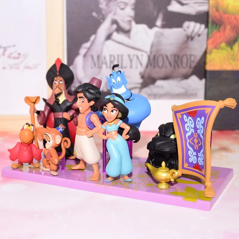 Diseny Princess jasmine figure toy Evil Monkey Tiger Aladdin and His Lamp PVC Action Figure Model Toy Dolls