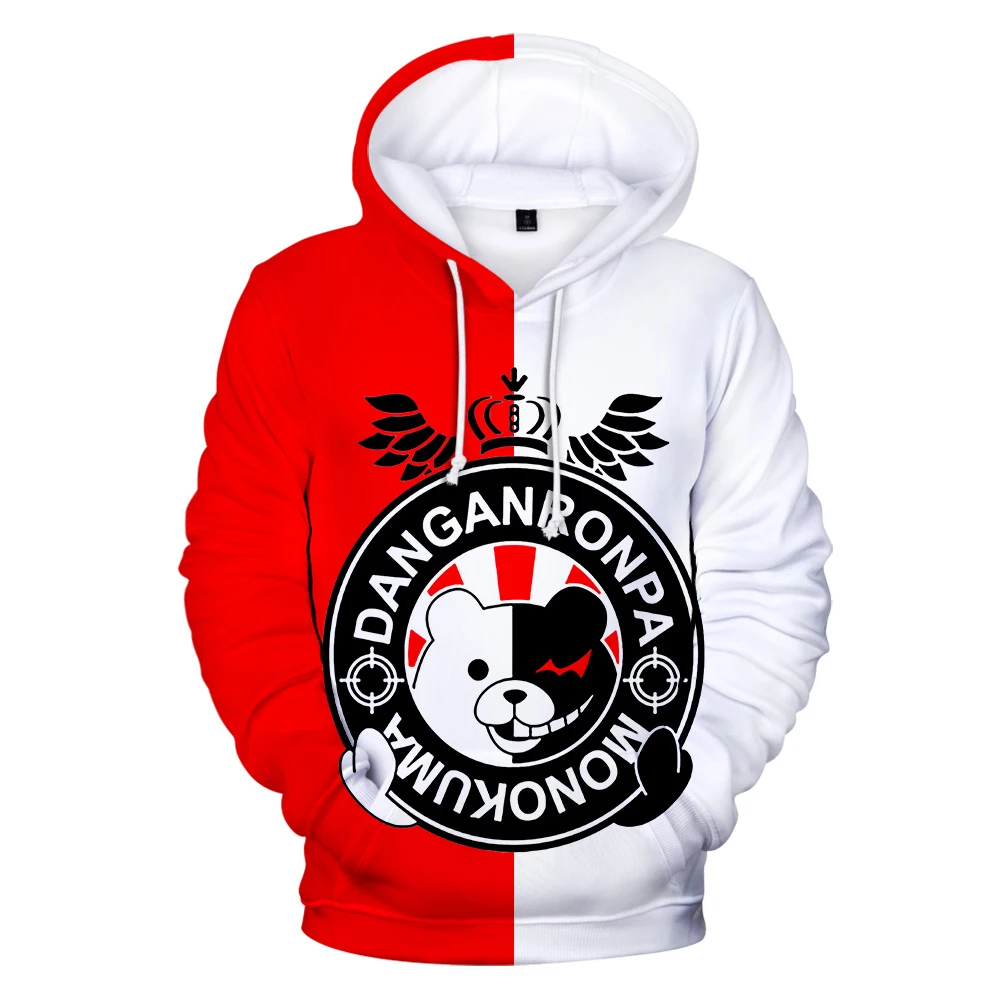 

Толстовка Monokuma с 3D принтом для мужчин и женщин, повседневные свитшоты для мальчиков и девочек, детские аниме осенние пуловеры с капюшоном в ...