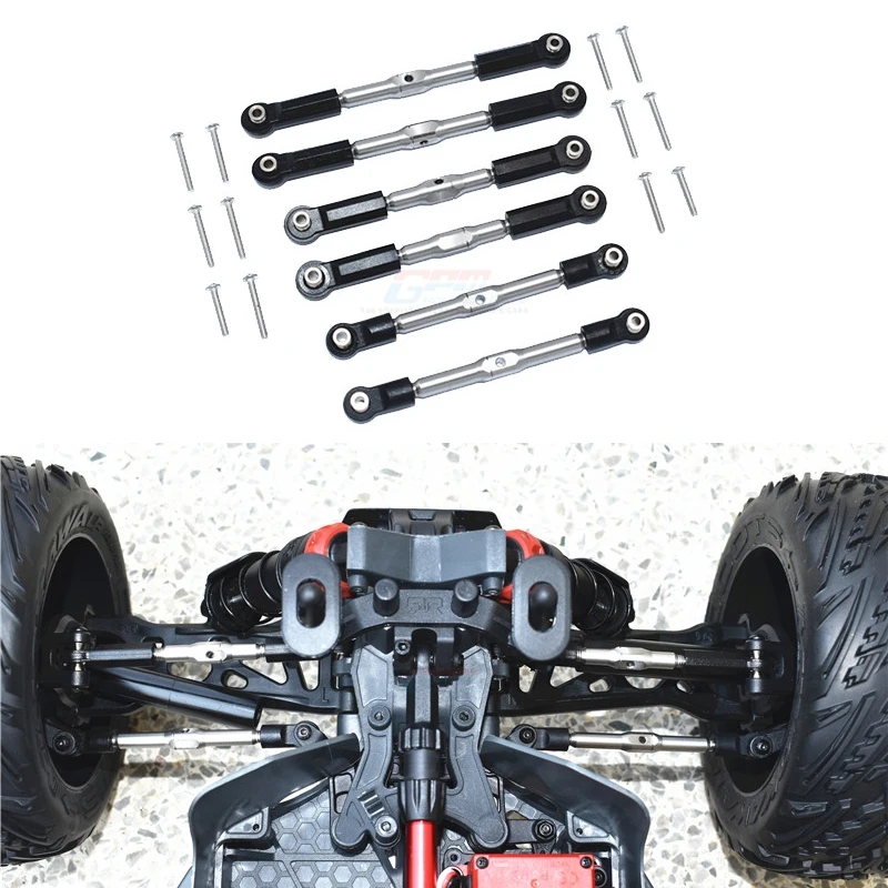 

GPM ARRMA 1/10 KRATON 4X4 4S BLX ARA102690 толстая металлическая рулевая тяга из нержавеющей стали Monster Truck AR330470 + AR330526 + AR330525
