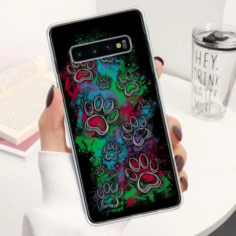 Мультяшный чехол с милыми собаками и лапами для телефона Samsung Galaxy S24 S23 Ultra S22 S21 S20 FE