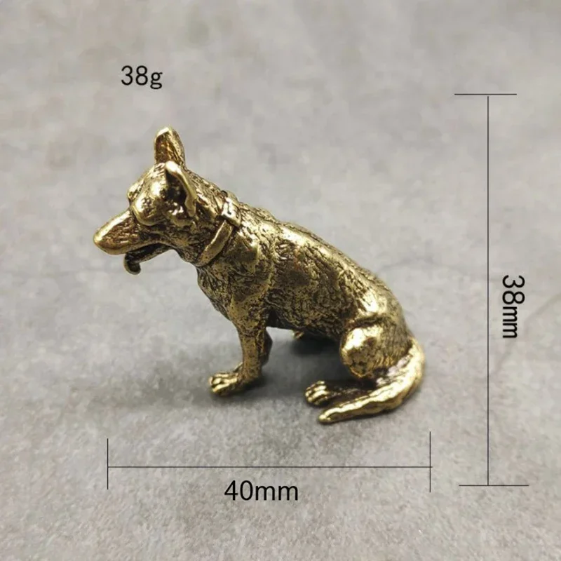 Антикварные медные фигурки собак миниатюрные настольные украшения зодиак