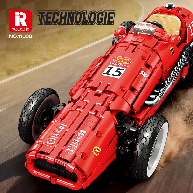 Фото В НАЛИЧИИ Reobrix 11038 MOC Технический 1:8 Винтажный спортивный автомобиль Строительные блоки Кирпичи Модель игрушки для мальчиков Рождественские подарочные наборы №2
