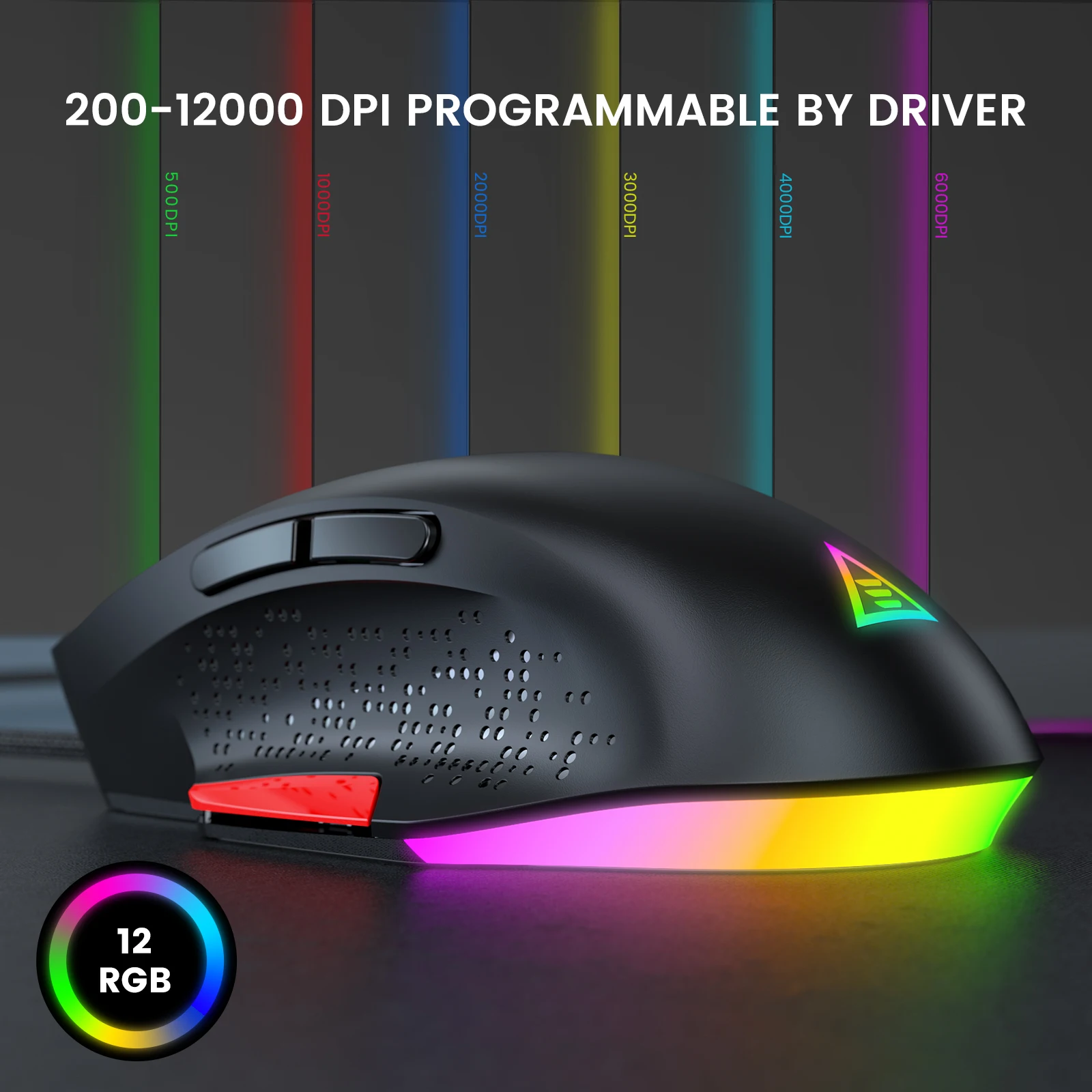 EKSA проводная USB ПК игровая мышь 12000 DPI RGB легкая Мышь Компьютерный Настольный