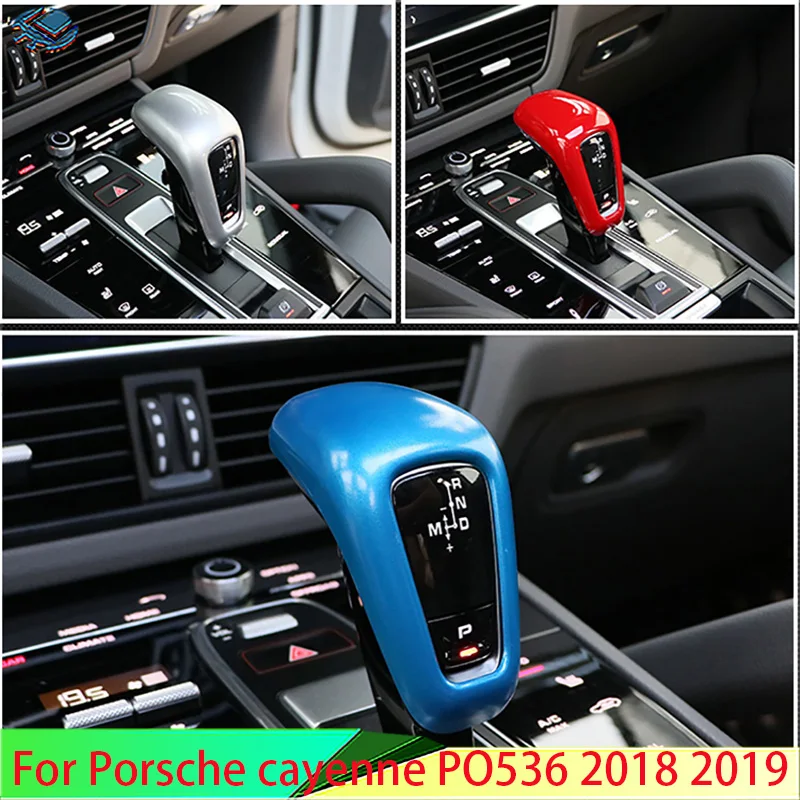 

For Porsche cayenne PO536 2018 2019 Car Accessories Gear Head Shift Knob Switching Cover Interior Trimmer Moldings Accessories