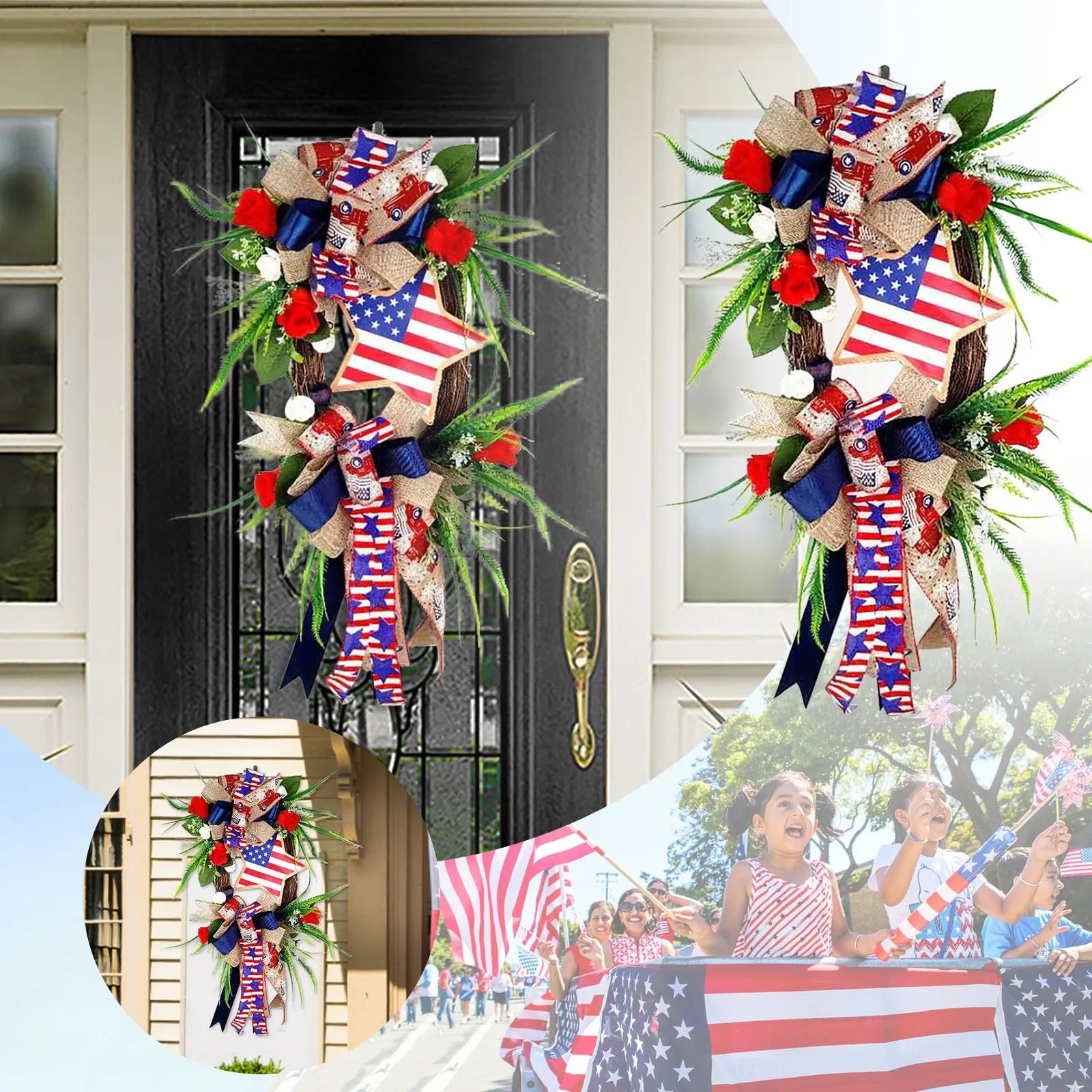 

Star Patriotic Garland Dressing Garland Decorative Passionate Creative Patriotic Garland Is A Fine Front Door Christmas Wreaths