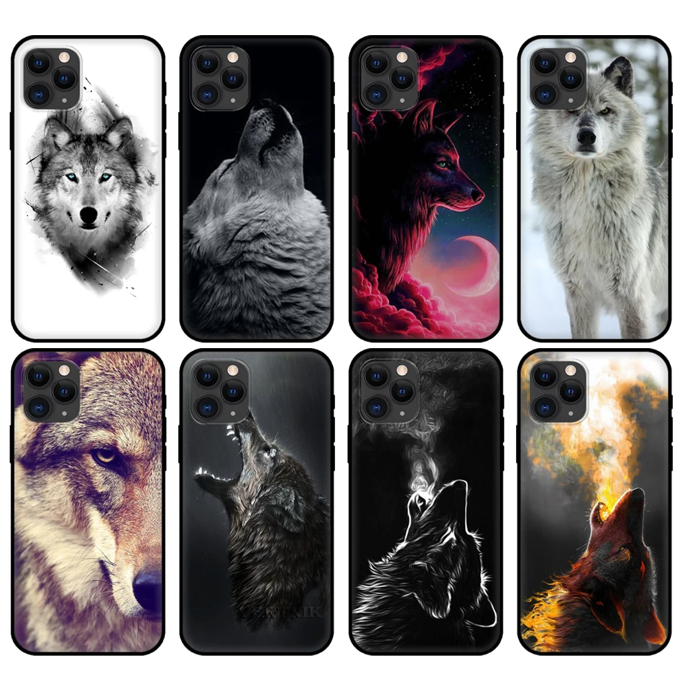 

Черный чехол из ТПУ для iphone 5 5s se 6 6s 7 8 plus x 10, чехол для iphone XR XS 11 pro MAX, мягкий чехол с рисунком злого снега, волка