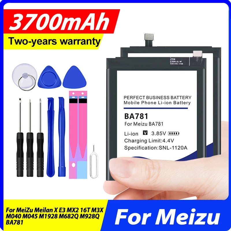 Сменная батарея BA781 BA928 BT62 BA851 B022 для MeiZu Meilan X E3 MX2 16T M3X M682Q M928Q M040 M045 mlifepo4 + набор инструментов