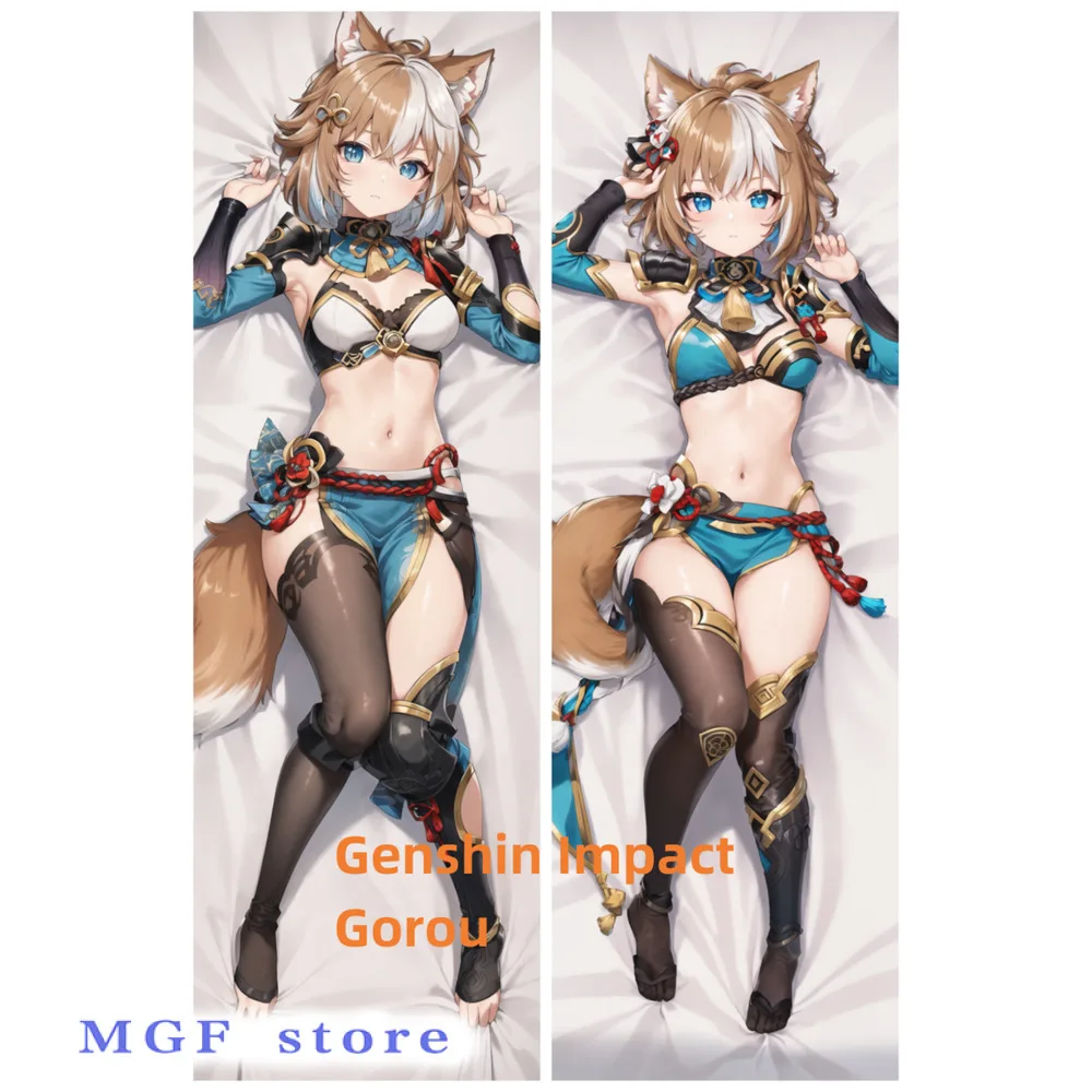 Наволочка в стиле аниме Dakimakura Genshin Impact Gorou двухсторонний принт наволочки для тела