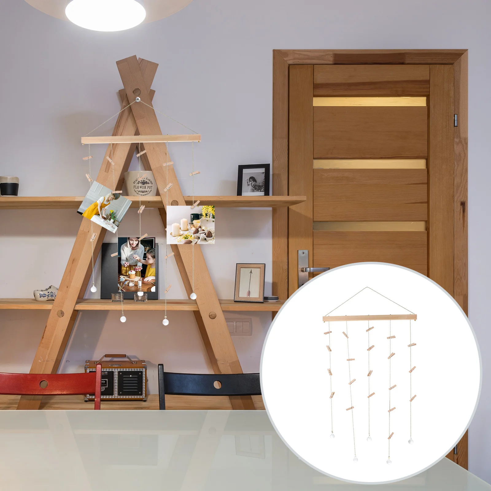 

1 Set of Wall Hanging Pictures Holder Hanging Photo Display with Photo Clips