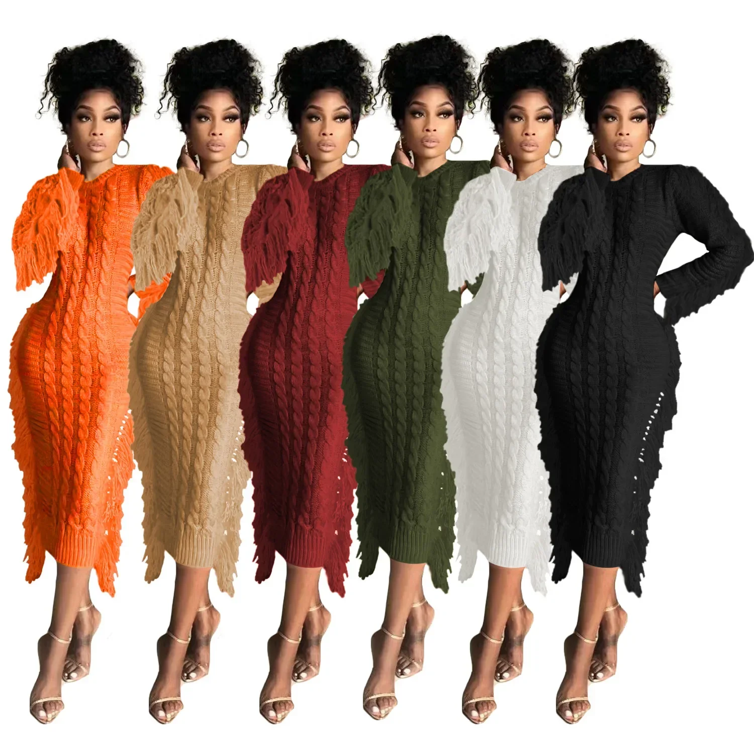 Вязаные свитера женская длинная куртка осень-зима белый вязаный крючком