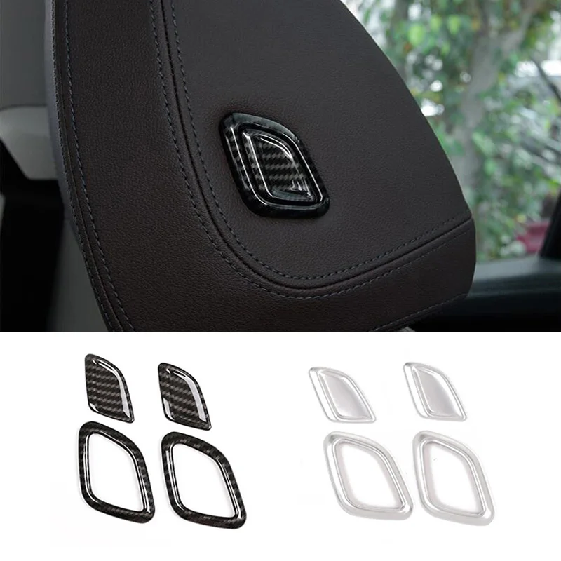 

For BMW X3 X4 G02 G01 18-21 Carbon Fiber Color Seat Headrest Adjust Button Switch Decorate Cover Trim Car Interior Accessories
