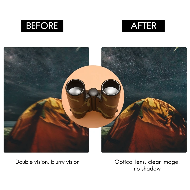 Фото Бинокль для детей с линзой 31 мм, камуфляжным узором и шейным ремешком, детская игрушка для активного отдыха, подарок SODIAL №4