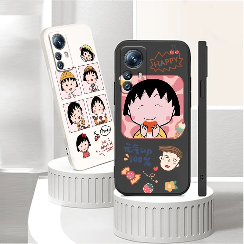 

Phone Case For Xiaomi Mi 12S 12 12X 11i 11T 11 10 10S 10T 9 Pro Lite Ultra 5G TPU Anime Cherry Maruko Cartoon Liquid Rope Cover