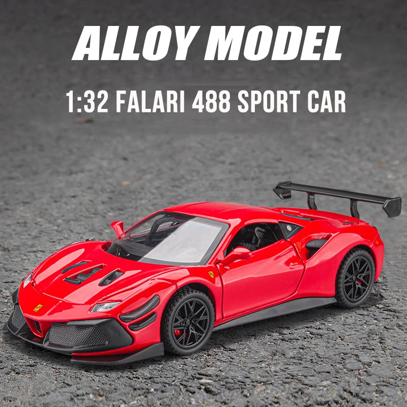 

New 1:32 FALARI 488 Sport Car Alloy Car Model Diecasts Toy Vehicles Toy Cars Free Shipping Kid Toys For Children Gifts Boy Toy