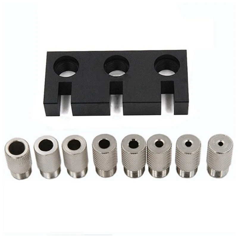 

TOP Woodworking Pocket Hole Jig 3/4/5/6/7/8/9/10Mm Drill Bit,Tenon Hole Punch Locator Jig Woodworking Hole Opener DIY Tools