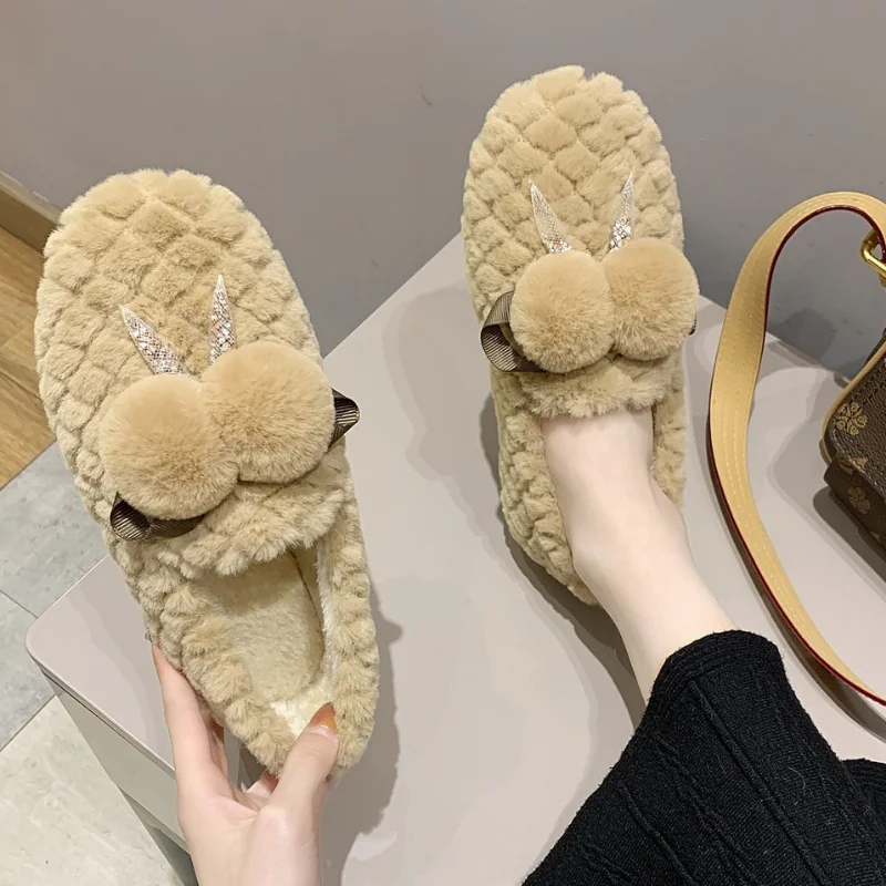 

Snow Boots Women 2022 New Warm Plush Fur Ankle Boots Women Winter Casual Slip on Female Flat Shoes Fashion Footwear Women
