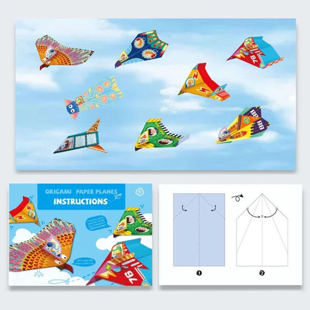 36pcs Origami Paper Airplanes Kit With Pilot Stickers,easter Gifts For  Boys,outdoor Toys For Kids Ages 4-6-8-12,art And Craft Activity Set For  Childre